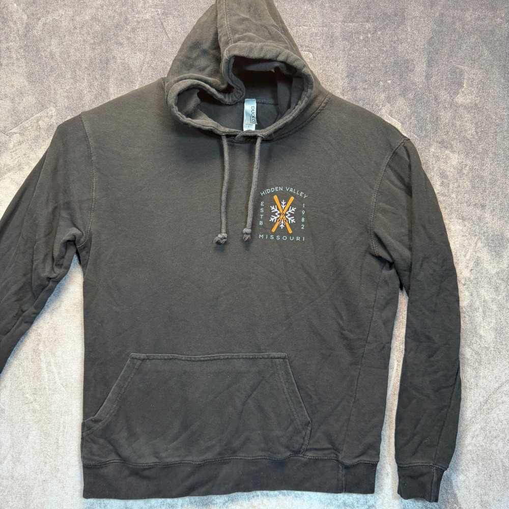 Hidden Valley Hoodie Mens Black L Powder Trip Skiing Missouri